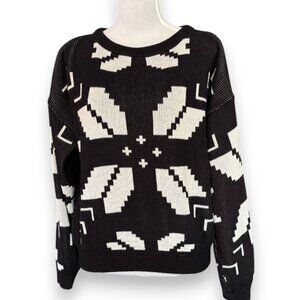 Nuggets Vintage 80s women's black white‎ sweater sz Small